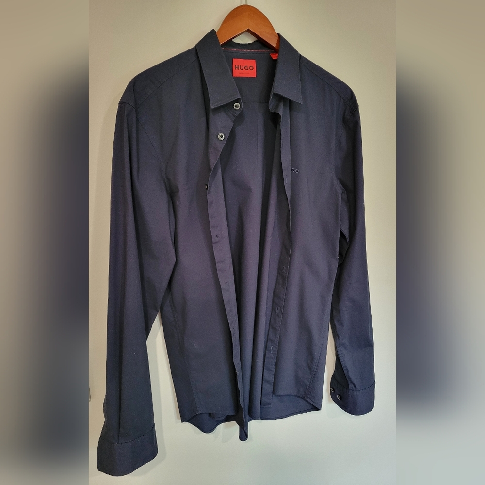 HUGO Blue Casual Button Down Shirt